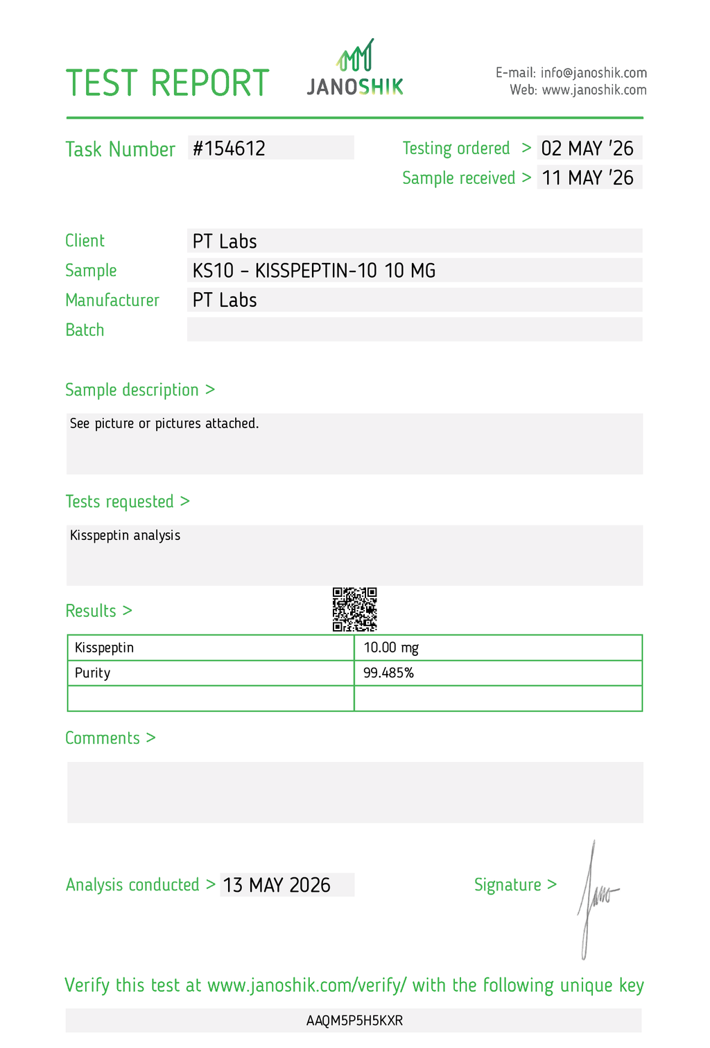 Kisspeptin 10mg Vial | PTLabs Peptides
