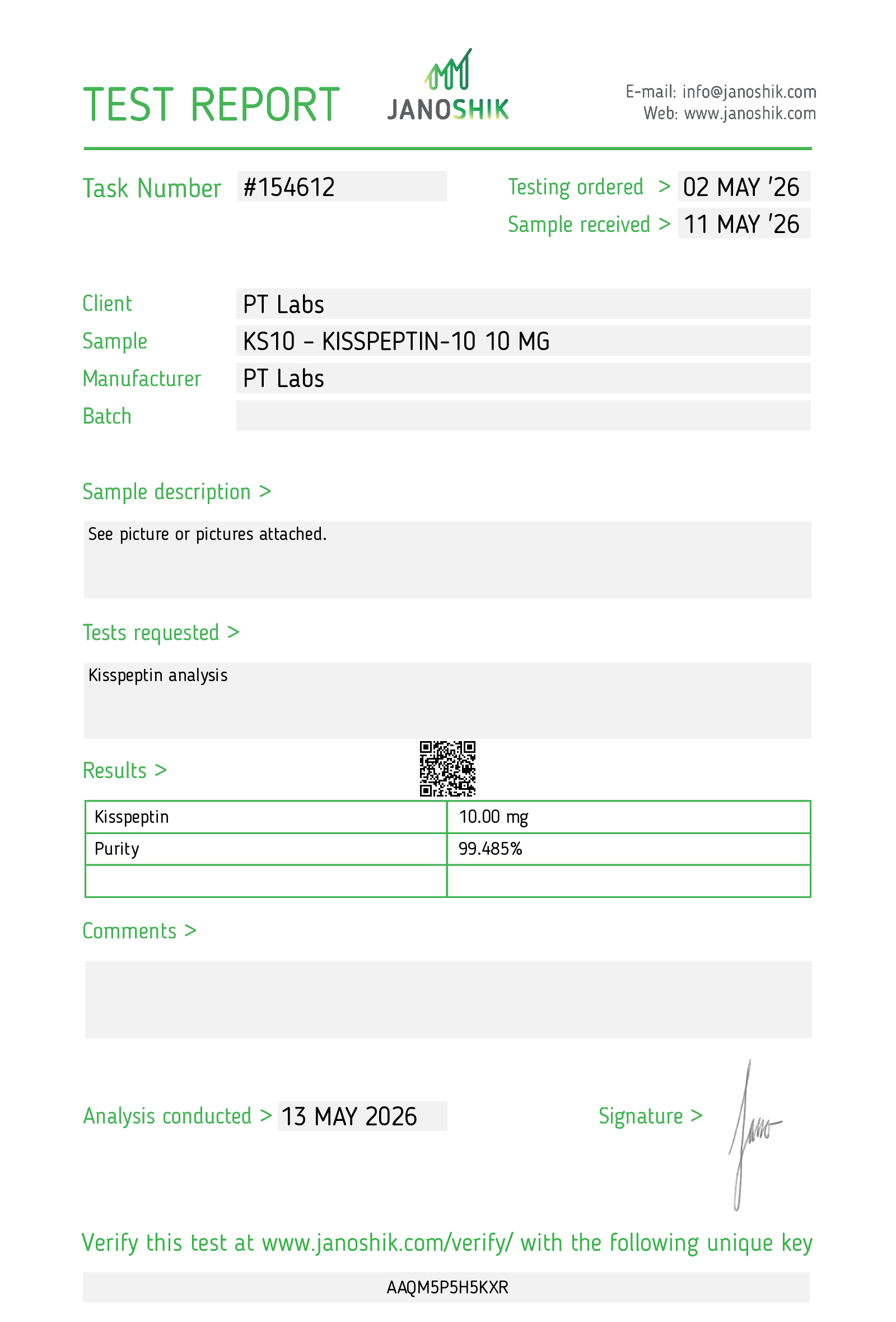 Kisspeptin 10mg Vial | PTLabs Peptides
