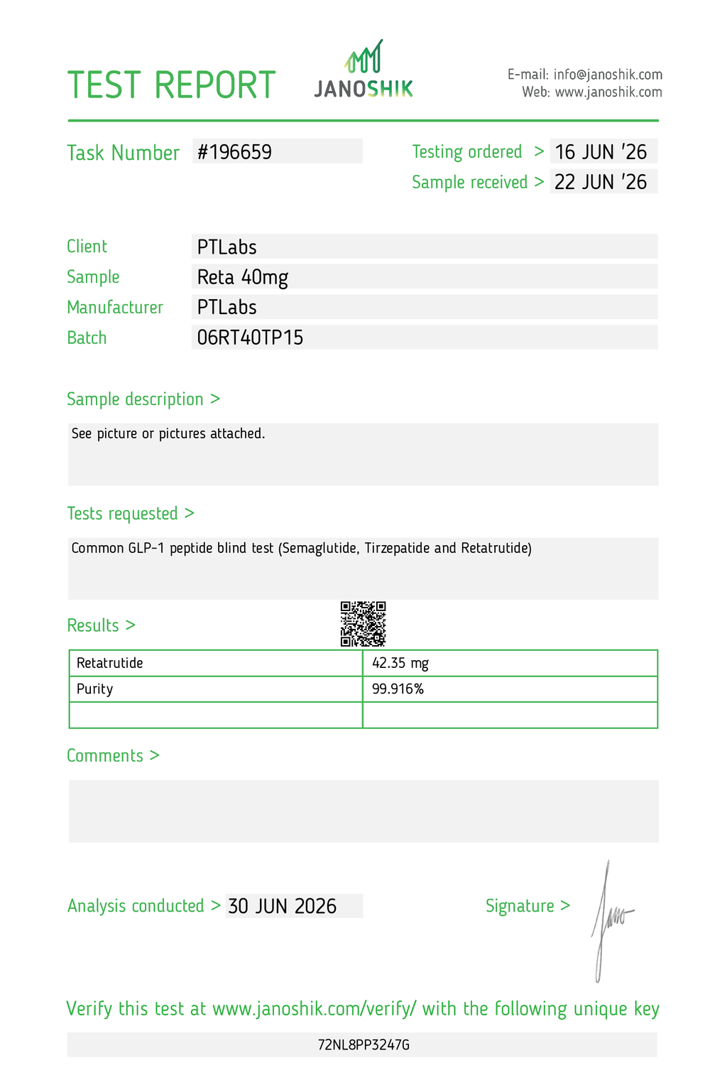 Retatrutide 40mg Vial | PTLabs Peptides
